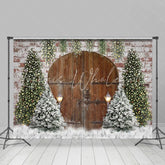 Lofaris Simple Xmas Tree Wooden Light Holiday Backdrop