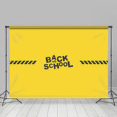 Lofaris Simple Yellow Black Back To School Party Backdrop