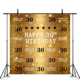 Lofaris Six Star Gold Luxury Happy 30th Birthday Backdrop