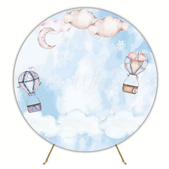 Sky Balloons Watercolor Round Backdrop for Kids Celebration
