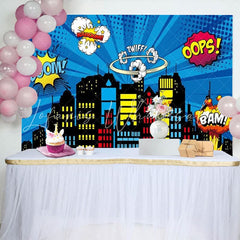 Skyscraper City Superhero Theme Party Photography Backdrop
