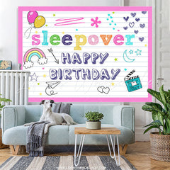 Lofaris Sleepover Happy Birthday Party Backdrops For Girls