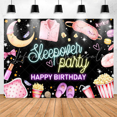 Lofaris Sleepover Party Happy Birthday Backdrop For Girls