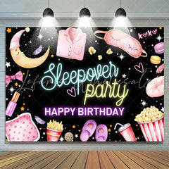 Lofaris Sleepover Party Happy Birthday Backdrop For Girls