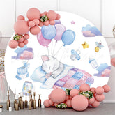 Lofaris Sleepy Cat With Balloons On The Space Circle Backdrop