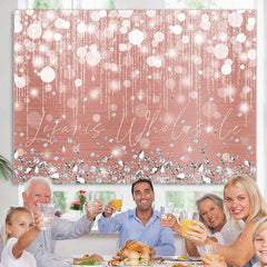 Lofaris Silver Diamonds Bokeh Dark Pink Birthday Party Backdrop
