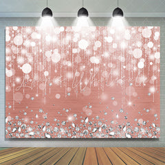 Lofaris Silver Diamonds Bokeh Dark Pink Birthday Party Backdrop