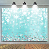 Lofaris Silver Diamonds Bokeh Sea Blue Birthday Party Backdrop