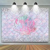 Lofaris Silver Glitter Oneder The Sea Mermaid Birthday Backdrop