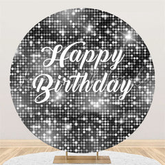 Lofaris Sliver Sequin Bokeh Round Happy Birthday Backdrop