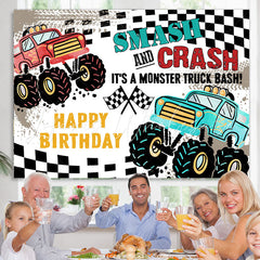 Lofaris Smash And Crash Car Adventure Birthday Backdrop