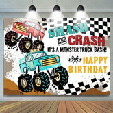 Lofaris Smash Crash Truck Bash Birthday Backdrop For Boys