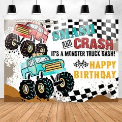 Lofaris Smash Crash Truck Bash Birthday Backdrop For Boys