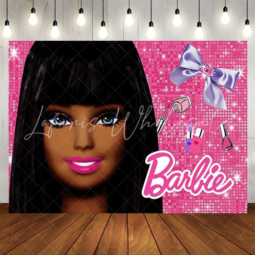 Lofaris Smiling Princess Pink Glitter Backdrop For Party Decor