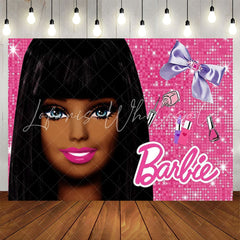 Lofaris Smiling Princess Pink Glitter Backdrop For Party Decor