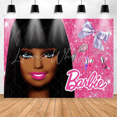 Lofaris Smiling Princess Pink Glitter Backdrop For Party Decor