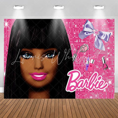 Smiling Princess Pink Glitter Backdrop For Party Decor