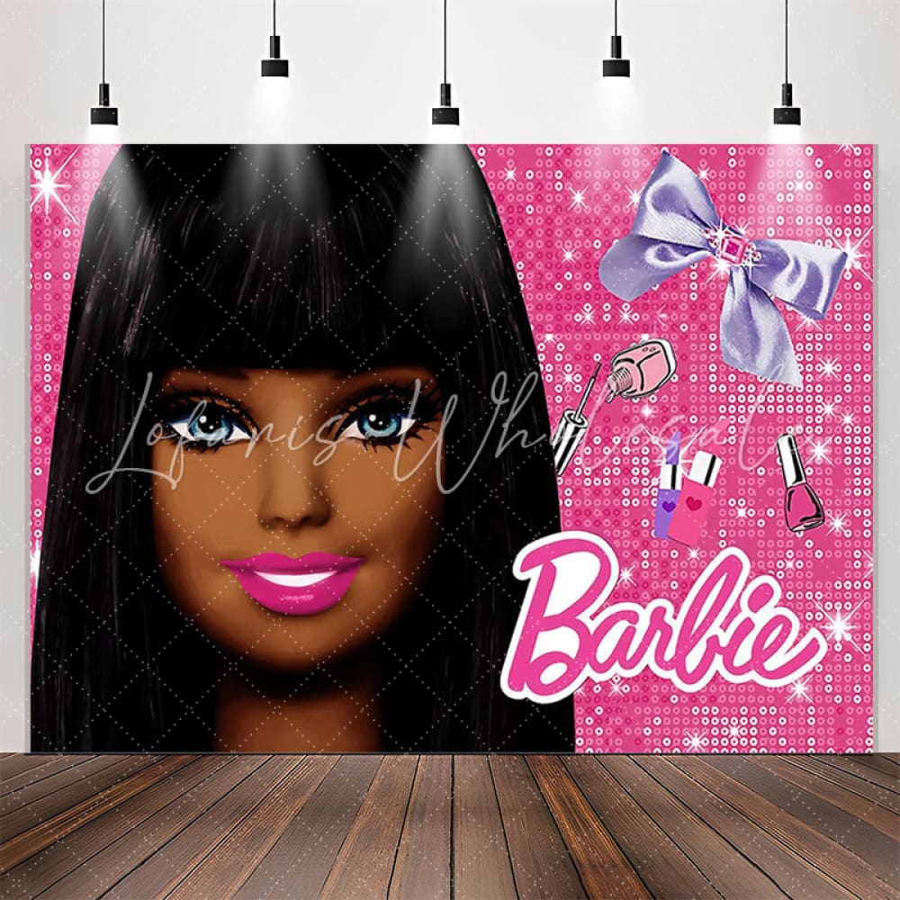 Lofaris Smiling Princess Pink Glitter Backdrop For Party Decor