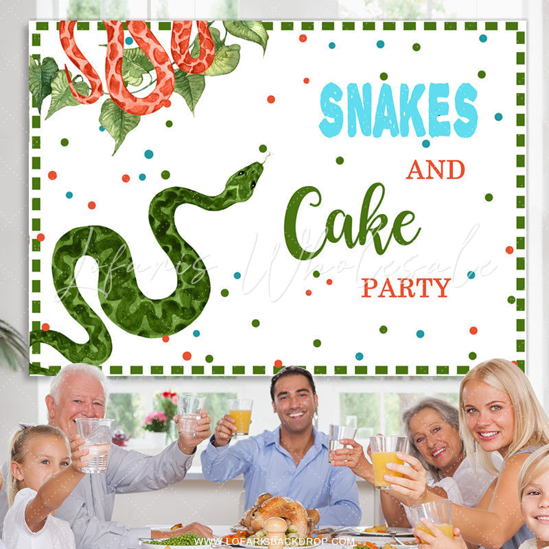 Lofaris Snakes And Cake Party Backdrop For Birthday Decoration