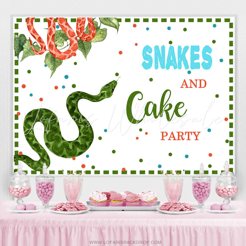 Lofaris Snakes And Cake Party Backdrop For Birthday Decoration