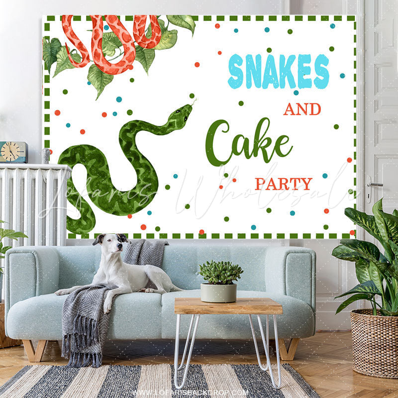Lofaris Snakes And Cake Party Backdrop For Birthday Decoration