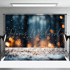 Lofaris Snow Ground Forest Bokeh Light Christmas Backdrop