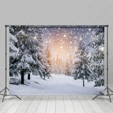 Lofaris Snow Landscape Pine Tree Forest Winter Backdrop