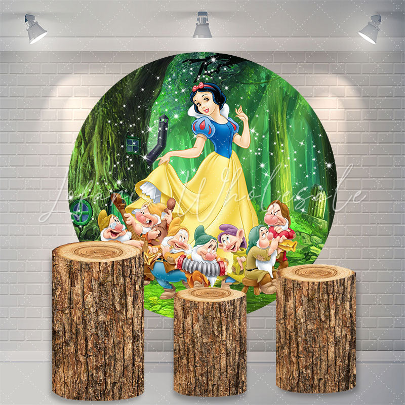 Lofaris Snow White And The Dwarfs Theme Circle Backdrop Kit