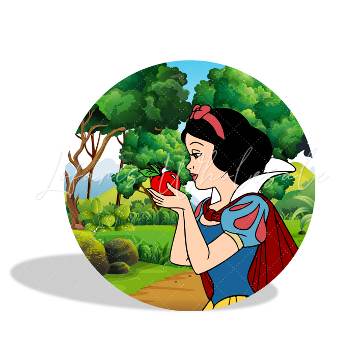 Snow White Birthday Party Round Backdrop Cover Plinth Cylinder Pedestal Cloth Cover