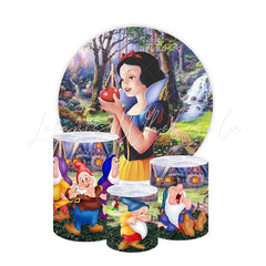 Snow White Disney Themed Round Backdrop and Cylinders Kit for Events