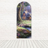 Snow White Dwarf House Cozy Cottage Arch Backdrop For Woodland Story