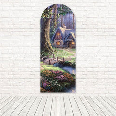 Snow White Dwarf House Cozy Cottage Arch Backdrop For Woodland Story