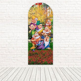 Snow White Seven Dwarfs Woods Scene Arch Backdrop For Fairytale Party