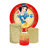 Snow White Themed Round Backdrop and Cylinder Kit for Parties