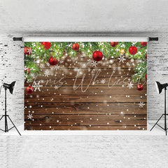 Lofaris Snowflake Red Balls Christmas Tree Glitter Dots Backdrops