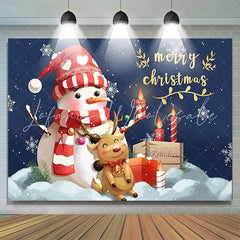 Lofaris Snowman Elk Candle Merry Christmas Photo Backdrop