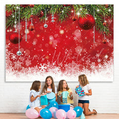 Lofaris Snowy And Glitter Christmas Tree Backdrop For Party