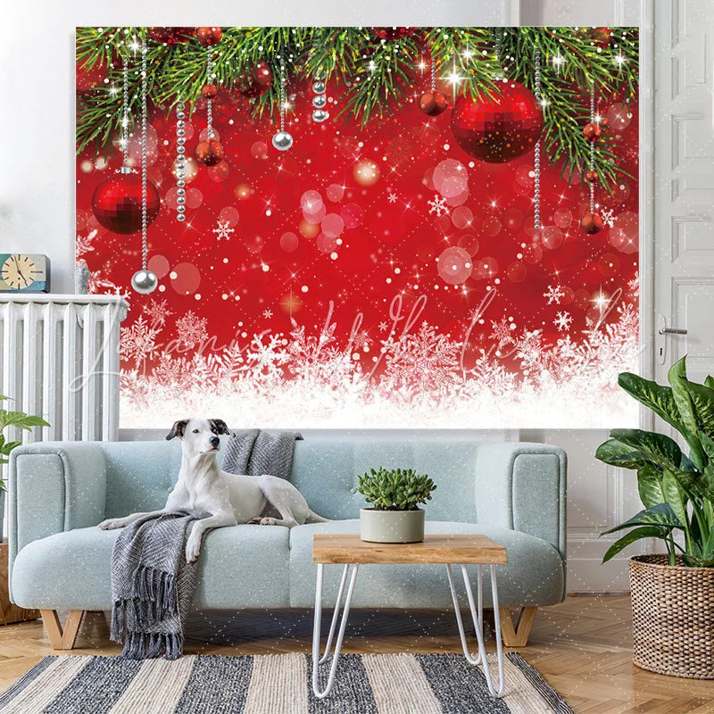 Lofaris Snowy And Glitter Christmas Tree Backdrop For Party