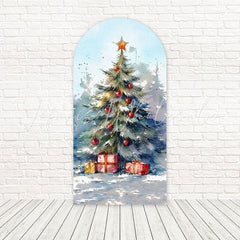 Snowy Christmas Tree Arch Backdrop For Magical Holiday Events