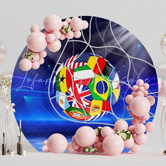 Soccer Championship Game Round Backdrop For Sports Celebrations
