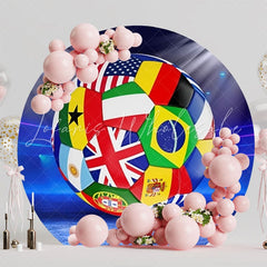 Soccer Championship Round Backdrop For Sports Party Celebration