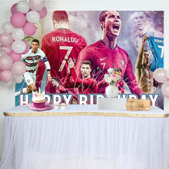 Soccer Football Athletes Birthday Party Backdrop For Children