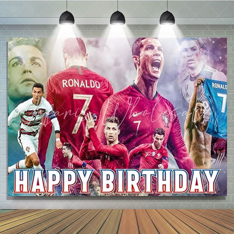 Soccer Football Athletes Birthday Party Backdrop For Children