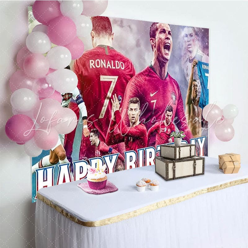 Soccer Football Athletes Birthday Party Backdrop For Children