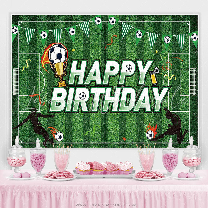 Lofaris Soccer Football Theme Boys Birthday Party Backdrop