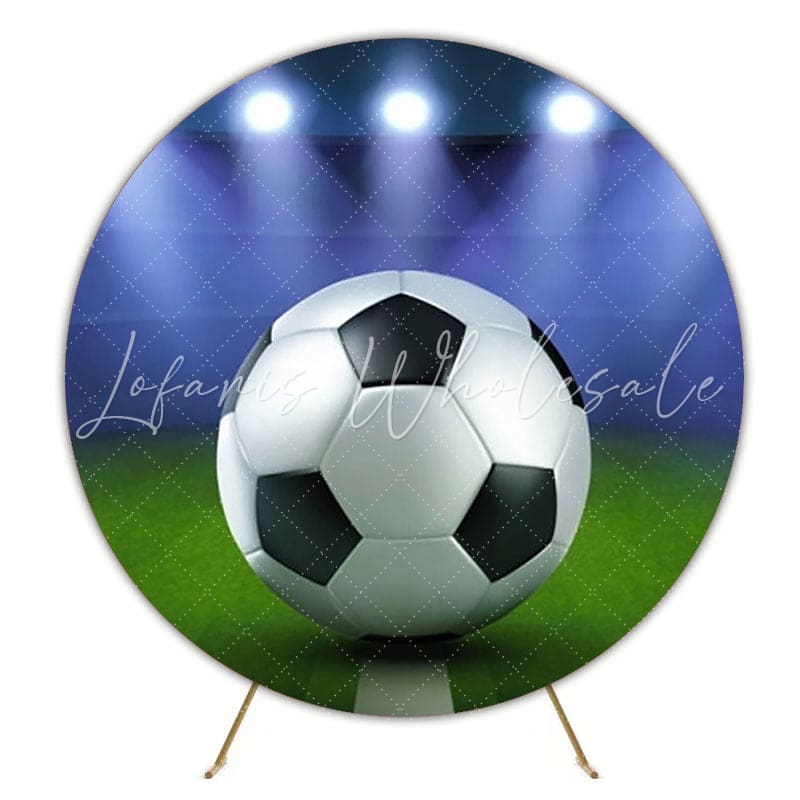 Soccer Round Backdrop For Kids Sports Party Celebration Theme
