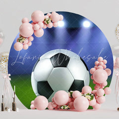 Soccer Round Backdrop For Kids Sports Party Celebration Theme