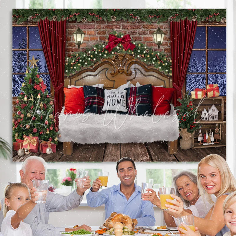 Lofaris Soft And Comfortable House With Christmas Backdrop
