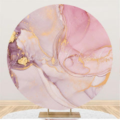 Lofaris Soft Purple And Pink Abstract Art Themed Round Backdrop