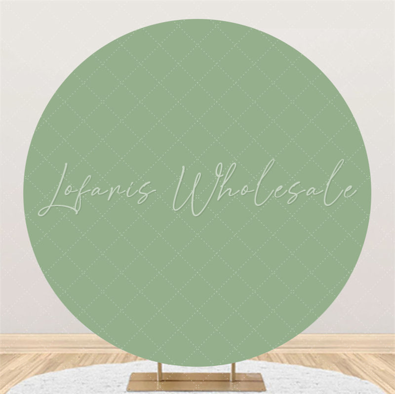 Lofaris Solid Light Green Simple Round Backdrop For Birthday